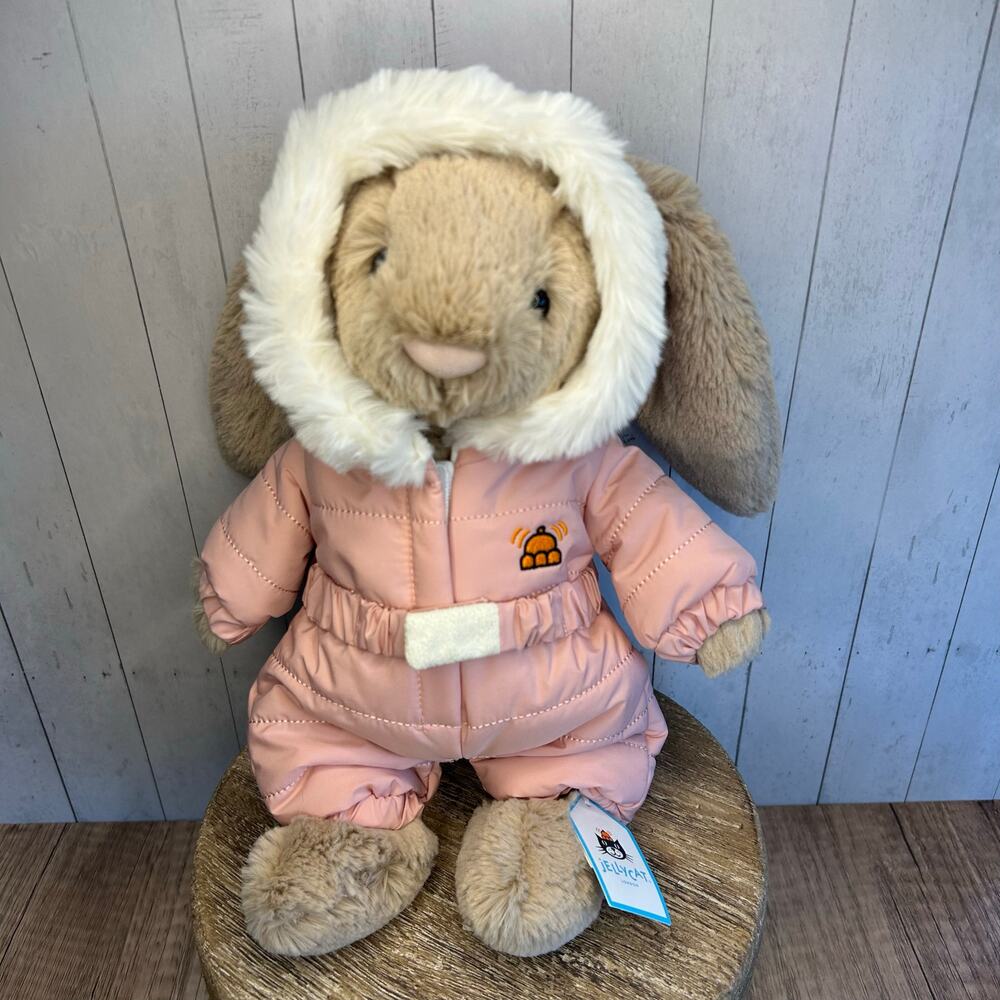 Jellycat Bashful Bunny Snowsuit NEW! FAST SHIP Jellycat Hard to Find Authentic